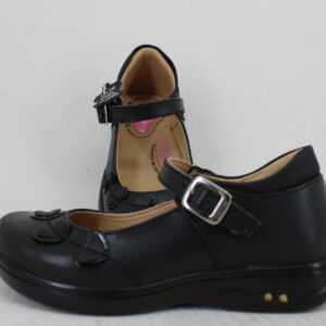 Yuyin Zapato Escolar Choclo Negro Para Niñas 25472 Negro Piel 18-21.5 Envío Gratis