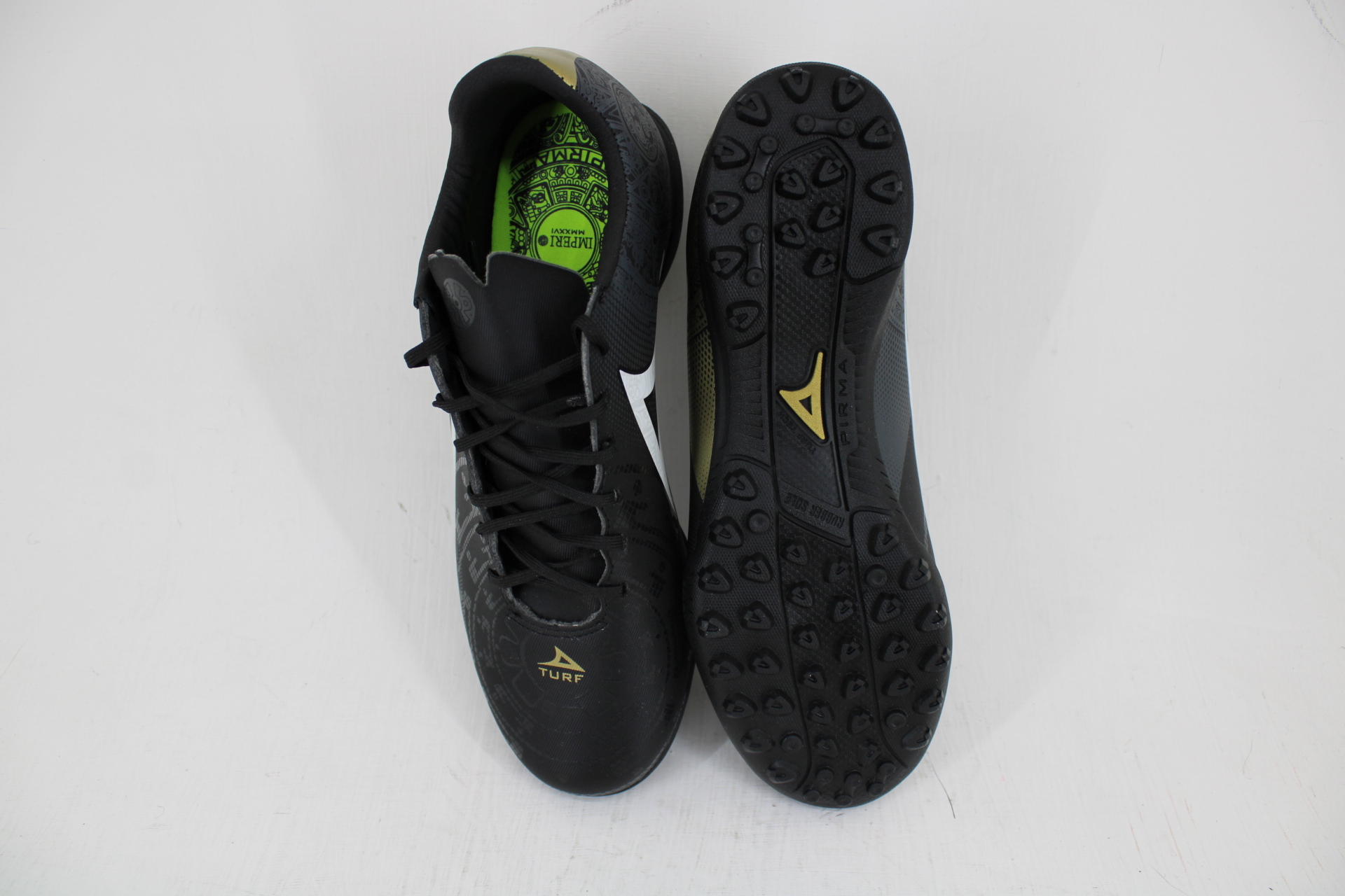 Tenis Pirma Fútbol Rápido Multitaco Imperio Azteca 3067 Negro-oro Envío Gratis - Imagen 3