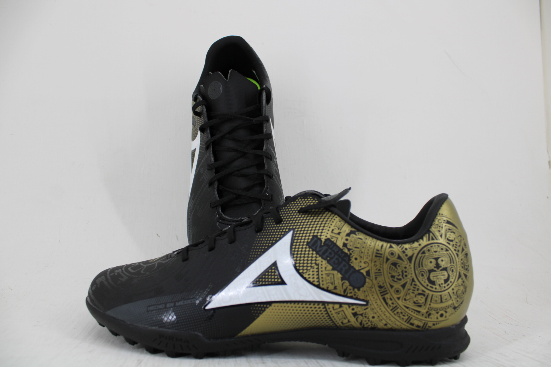 Tenis Pirma Fútbol Rápido Multitaco Imperio Azteca 3067 Negro-oro Envío Gratis