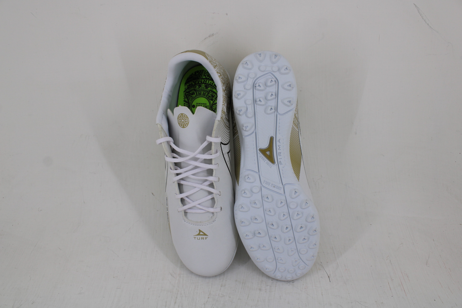 Tenis Pirma Fútbol Rápido Multitaco Imperio Azteca 3067 Blanco-oro Envío Gratis - Imagen 2