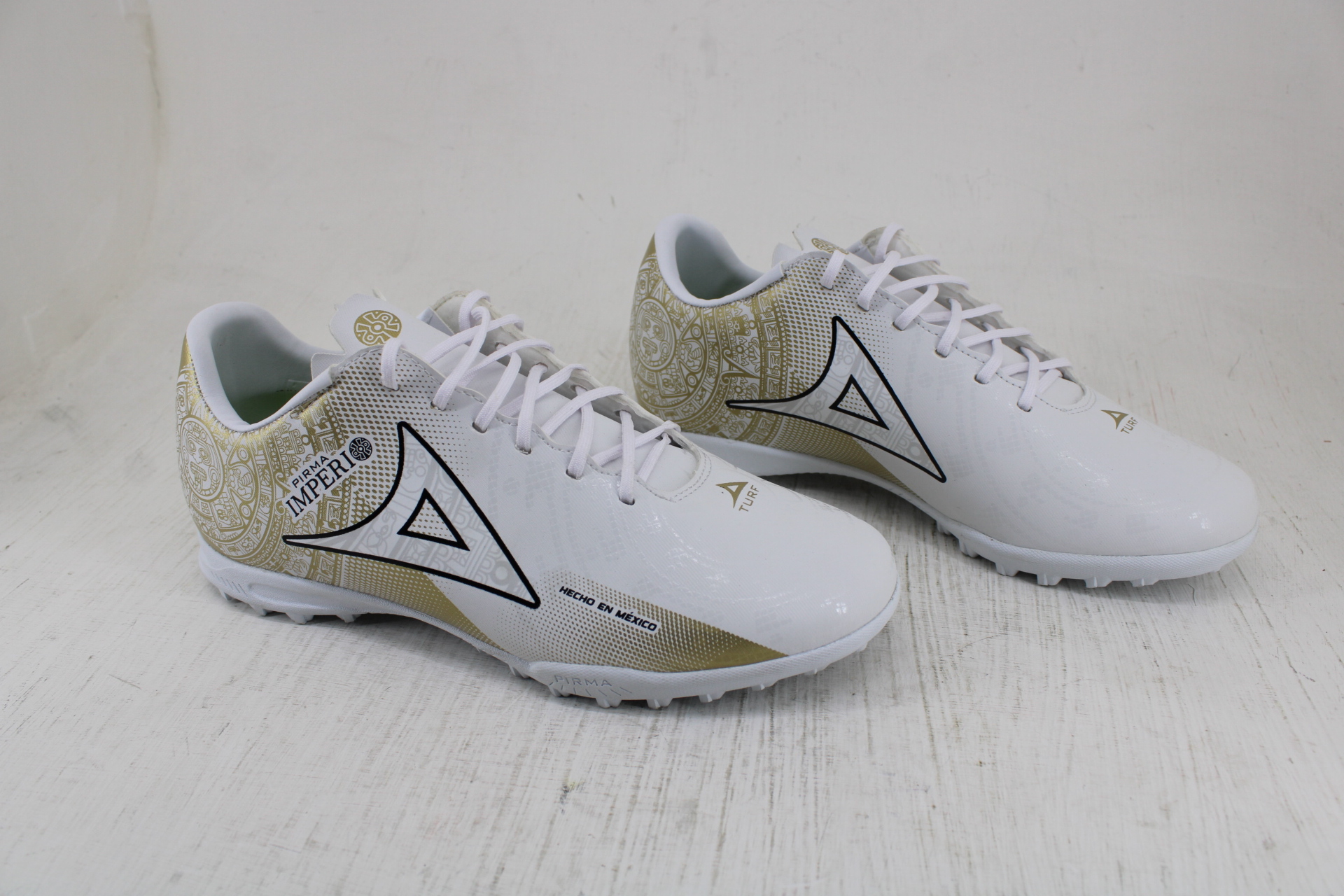 Tenis Pirma Fútbol Rápido Multitaco Imperio Azteca 3067 Blanco-oro Envío Gratis