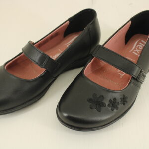 Balerina Escolar Flexi para Niña elaborada en 100% Piel Estilo 35930 Negro del 17 al 21 Envío Gratis